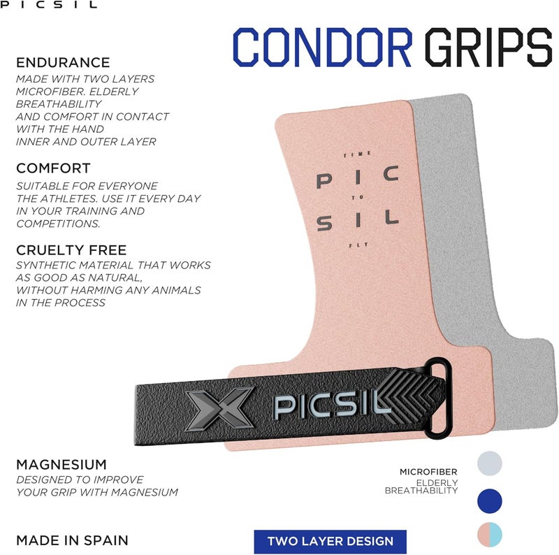 PICSIL - Condor Grips | Premium Hand Protection | Ideal for Cross Training, Gym & Calisthenics | Magnesium Enhanced Grip | Designed for Athletes of All Levels - Image 3